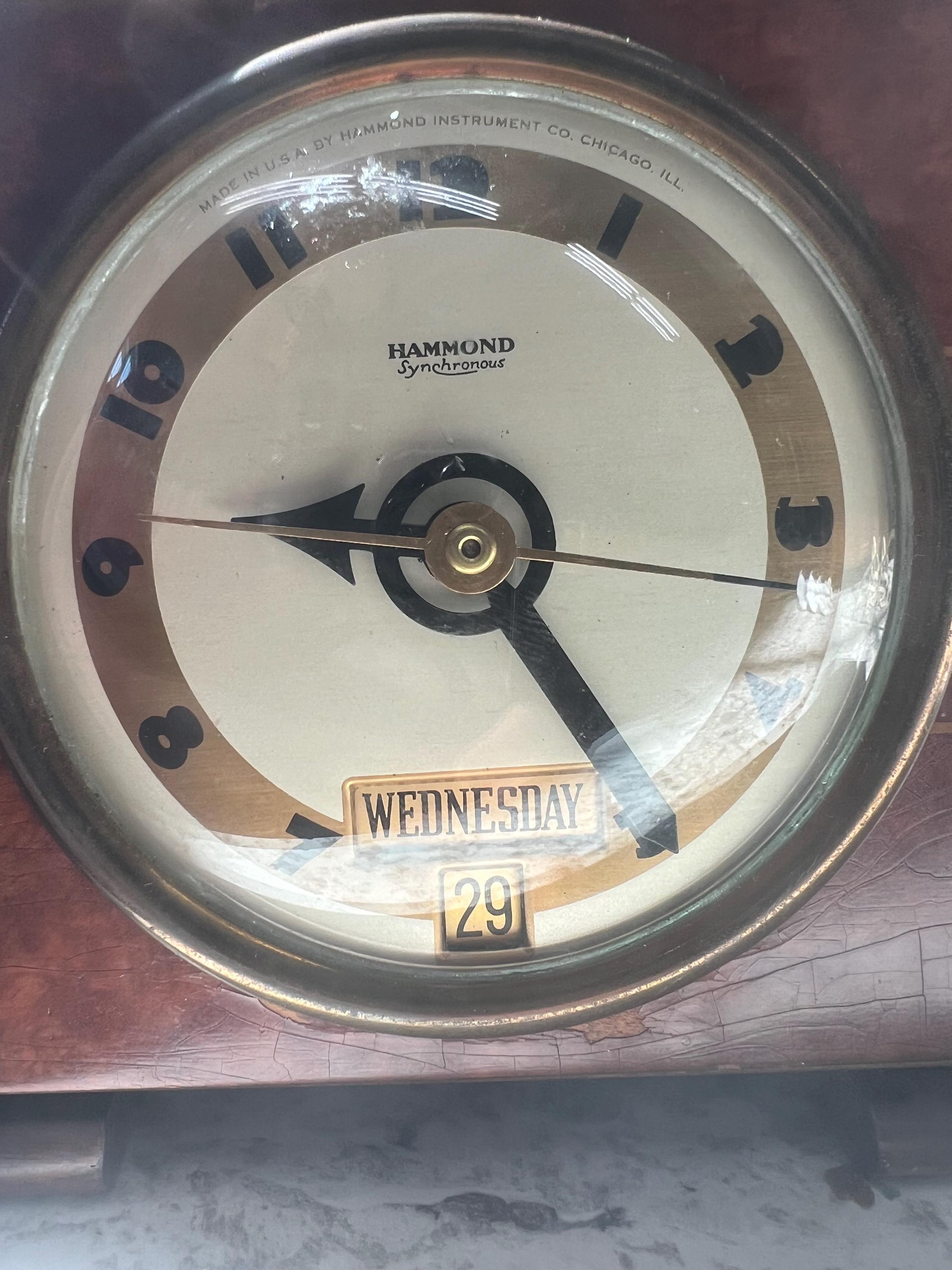 インテリア時計 1930's Hammond Synchronous Wall Clock Art Deco Machine Age Wall Clock Hammond Synchronous at