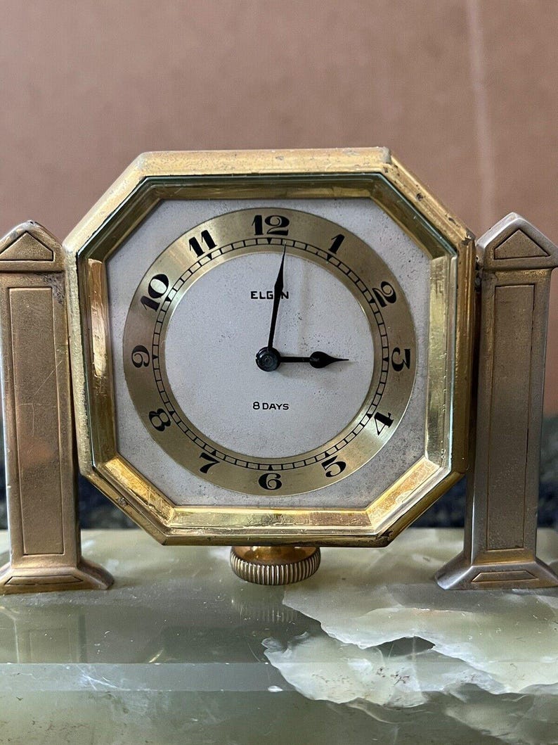 Vintage Elgin Desktop Clock - Etsy
