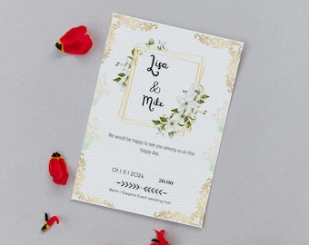 Wildflower Wedding Invitation Template: Editable Floral Design (Digital Download)