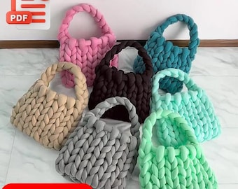 Handmade Knitted Bag Tutorial: PDF Pattern (Digital Download)