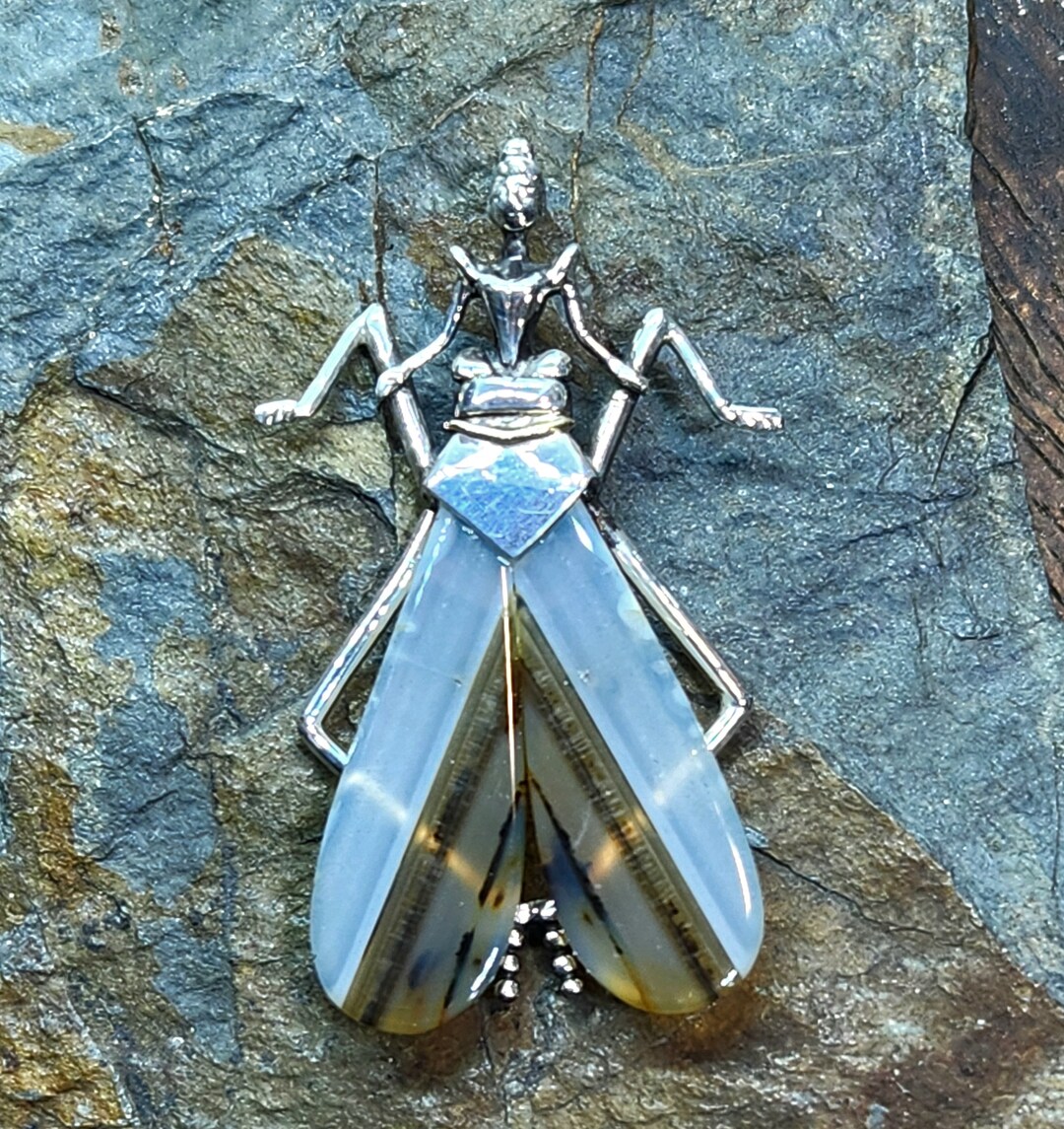 Insect Human Hybrid Pendant, Sci Fi, Sterling Silver & 14kt Gold ...