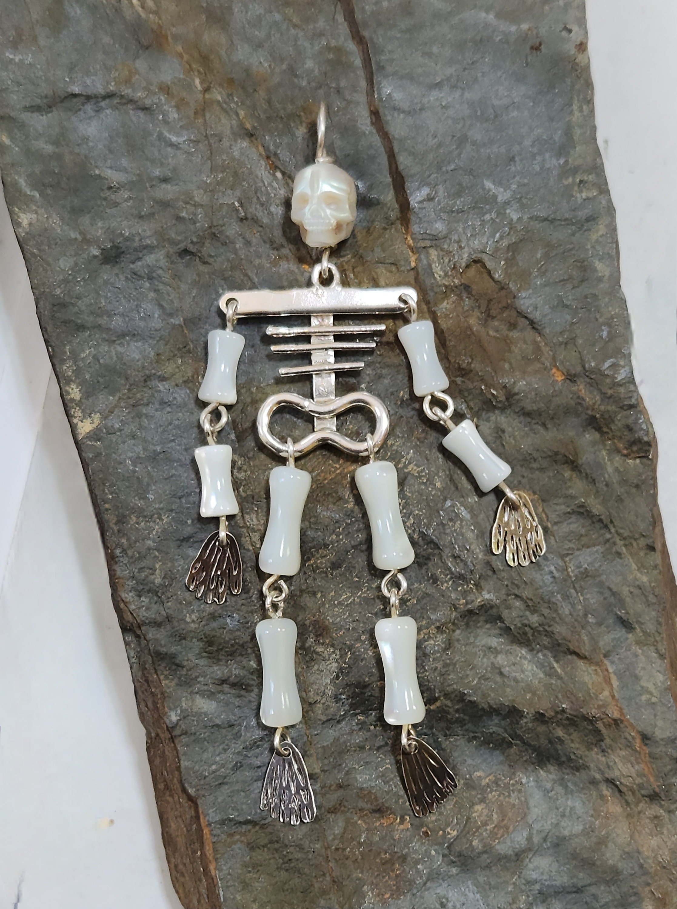 Ciondolo Teschio In Argento Per Uomo E Donna Con Texture Ossidate, Ciondolo Memento Mori - Italia - Foto 5