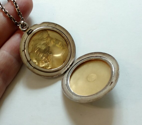 Antique Locket Pendant, Sterling Silver, Victoria… - image 7