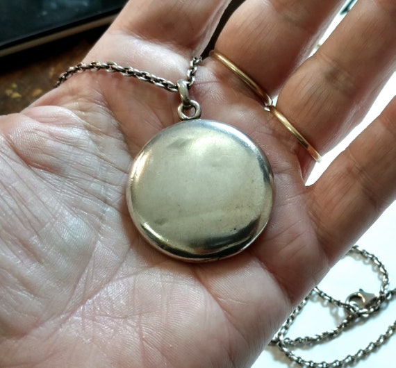 Antique Locket Pendant, Sterling Silver, Victoria… - image 9