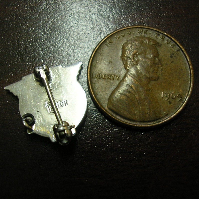 Antique LAPEL PIN 10kt White Gold & Enamel Nothing Etsy