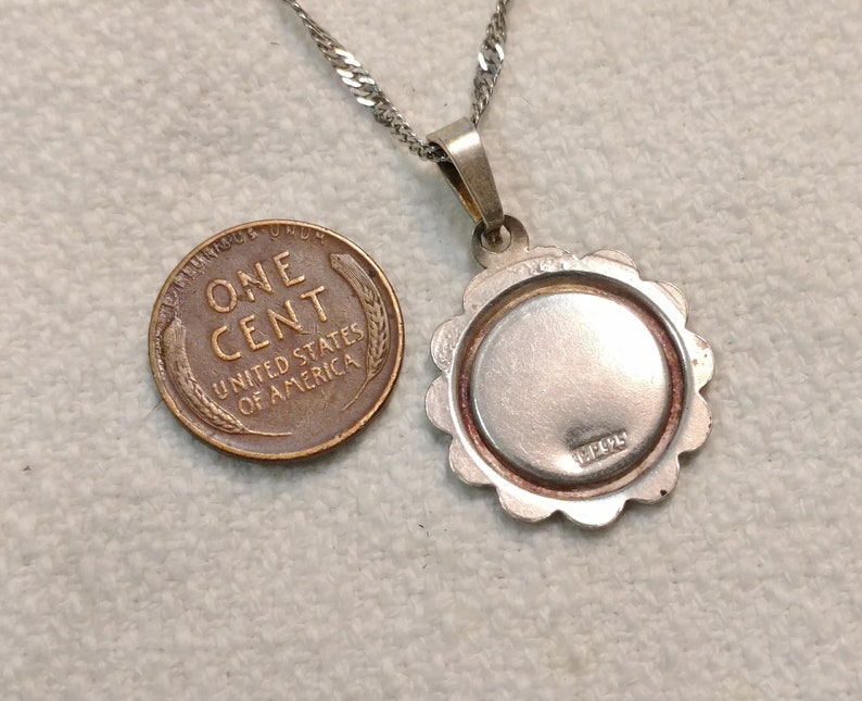 Catholic Medal Virgen Del Valle 17.5 Chain Antique Silver Medal Sterling Silver Our Lady of the Valley Religious Medal Pendant