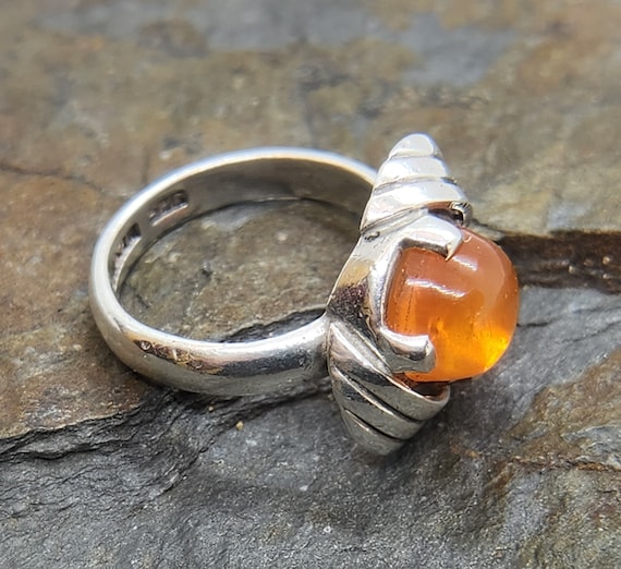 Mexican FIRE OPAL RING, Sterling Silver size 6 fu… - image 7