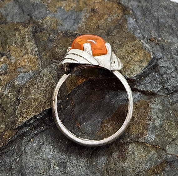 Mexican FIRE OPAL RING, Sterling Silver size 6 fu… - image 4