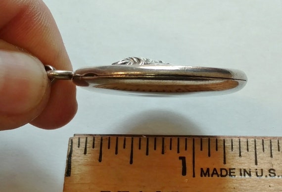 Antique Locket Pendant, Sterling Silver, Victoria… - image 8