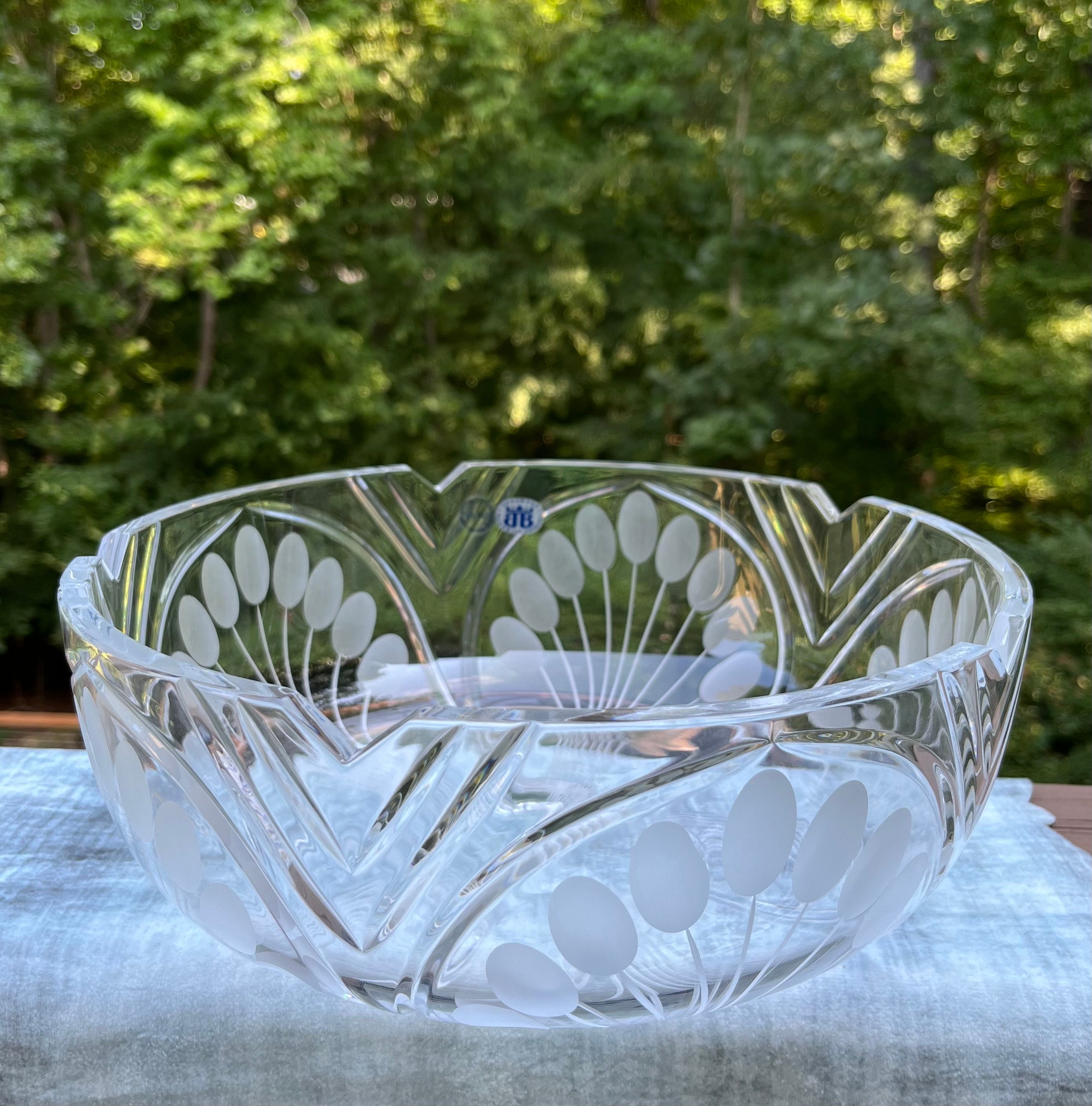 Bohemia  Crystal 蓋付きボウル Bohemia Czech 24% Lead Crystal Glass Bowl, Hand Cut Classic ZBS - Etsy