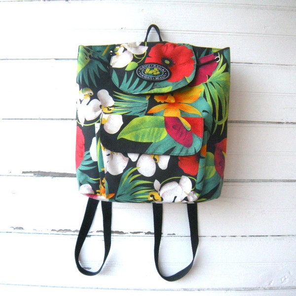 Vintage Hawaii Islands Backpack  Tropical Beach Bag