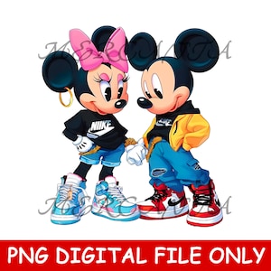 Cartoon muis paar PNG-sublimatieontwerp voor shirts, Mickey en Minnie png-clipart, Disneyland-shirt png, Disneyworld-shirtsontwerp