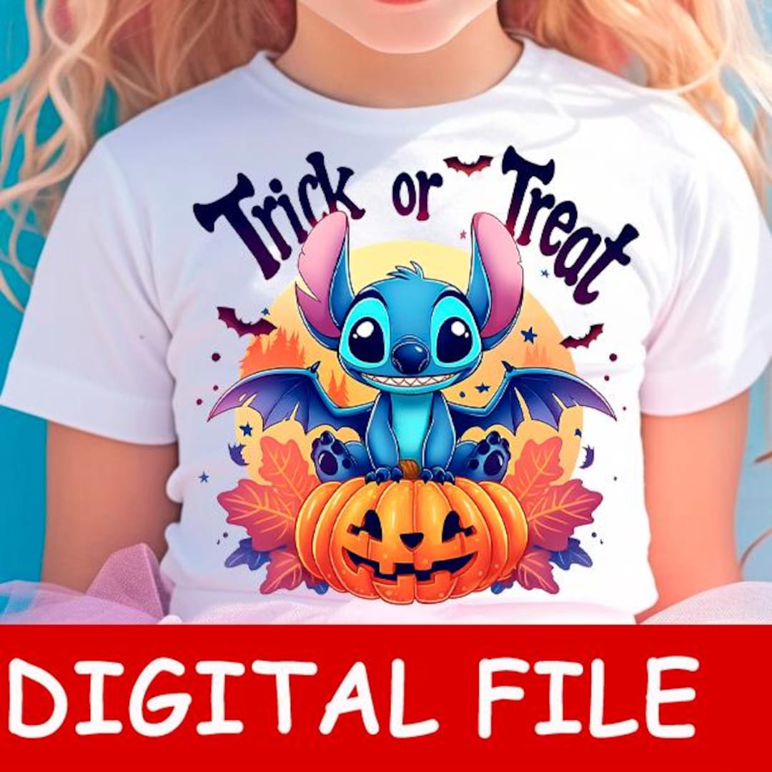 Trick or Treat Stitch PNG, Stitch Halloween PNG for Kids Shirts, Stitch ...