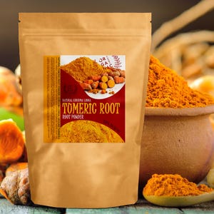 Bio Turmeric Root Powder, Curcuma Longa Spice, Ground Bio Herbal Seasoning, Herbal Powder, Herbal Ingredient, Ground Turmeric Root, Vegan
