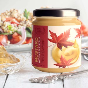 Gourmet handgemachter Ahornsirup-Senf | Premium Klasse "A" kanadischer Ahorn | Süß & Würzig | Perfekt für Glasuren, Marinaden und Dressings | 160g