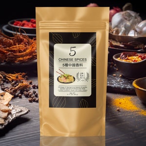 5 Chinese Spices, Organic Spice Mix, Chinese Cuisine Seasoning, Authentic Chinese 5 Spice Mix, Ground Chinese Five Spice, Vegan, 3.17oz/ 90g