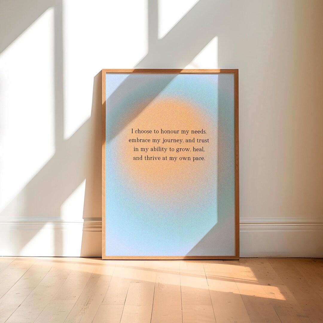 Thrive Affirmation Wall Art, Self-care Art, Mental Health Poster ...