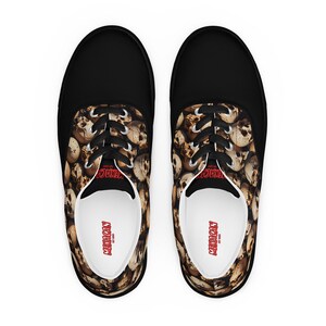 Men’s lace-up Skull blackout canvas shoes