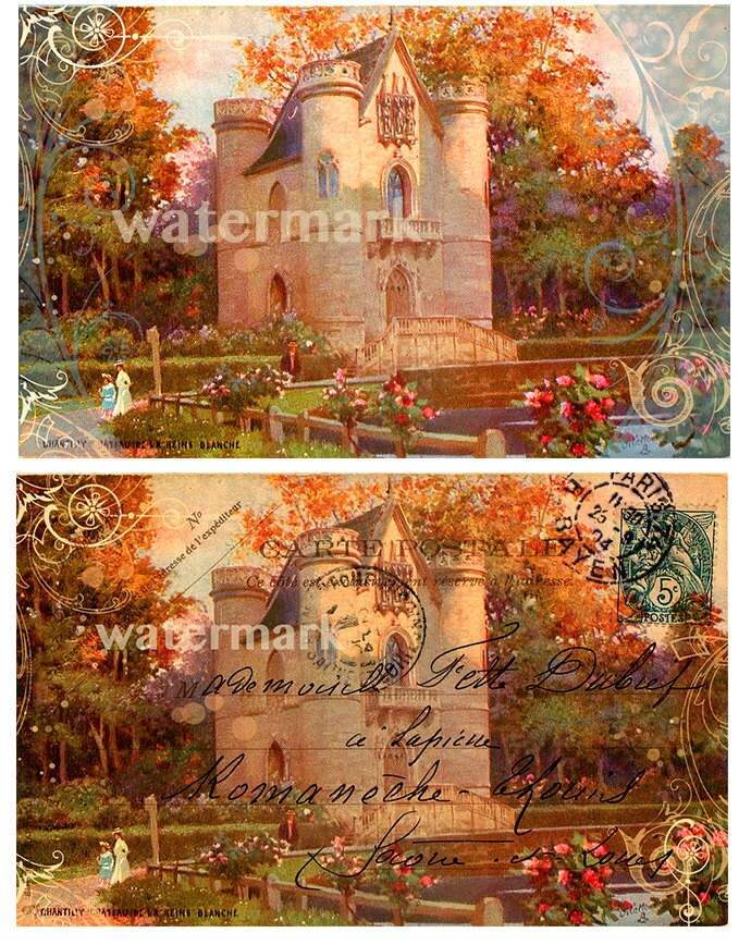 Chantilly Chateau Castle Fairy Tale Victorian Ephemera French Etsy Chantilly Chateau Castle Fairy Tale Victorian Ephemera French Etsy