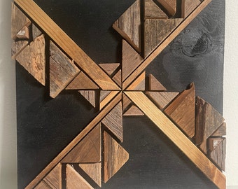 Geometric Wood Wall Art, Wood Wall hanging, Rustic Wall Decor, Natural Wood Wall Art , Barnwood wall decor, Farmhouse wall decor, boho decor