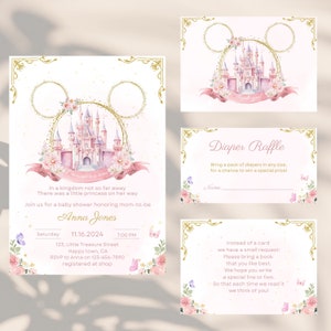 Bearbeitbares Prinzessin Babypartyeinladungspaket, Es war einmal Babypartypaket, bearbeitbare Vorlage, Prinzessin einladen, bedruckbar, BSI115