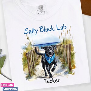 Custom Salty Black Lab Shirt Summer Labrador Mom Shirt Black Lab Dad Shirt Gift For Black Lab Lover  Lab Dog Shirt Black Lab Shirt For Women