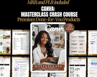 Canva pour débutants : cours intensif de masterclass | Droits MRR/DPP inclus | Guide de conception numérique facile | Édition mélanine
