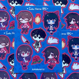 Indie RPG Maker Horror Spiele wasserfester Stickerbogen