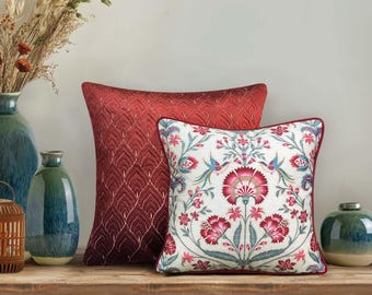 Luxurious Boho Chic Pillow Cover for Sustainable Home Decor - Handcrafted 16x16 Print