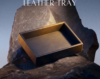 Luxury Leather Valet Tray • Personalized Leather Catchall • Desk Organizer • Handmade Gift for Him • Custom Leather Tray for Home Décor