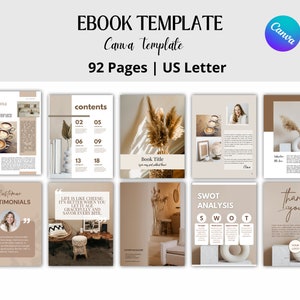 Canva Ebook Template | Minimalist Ebook Template | Course Guide Book Canva Template Canva | Lead Magnet | Modern Workbook