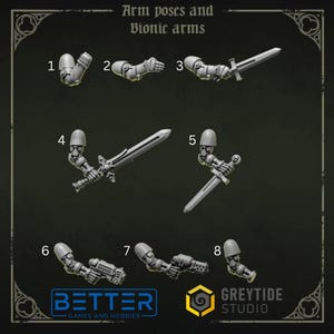 Arm Poses & Bionic Arms - Eternal Pilgrims. Conversion / kitbash parts for Sci-Fi wargaming