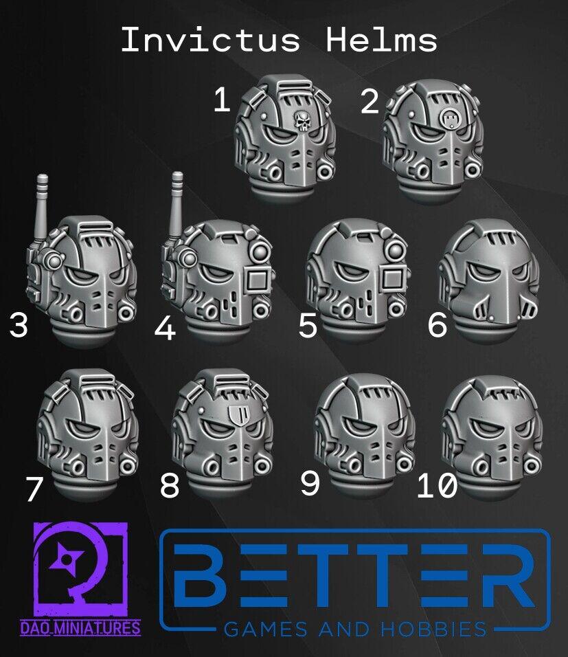 Invictus Conversion Chart Invictus Helms, Conversion Parts for Sci-fi Wargames, 2nd Born Marine ...