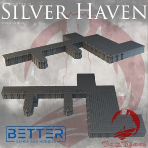 Docks - Silver Haven (28mm 15mm 10mm) Suitable for DnD, Dungeons and Dragons, , Fantasy RPG Tabletop Terrain