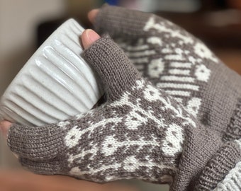 Fair Isle Gloves and Mitts, Digital Knitting Pattern - Etsy