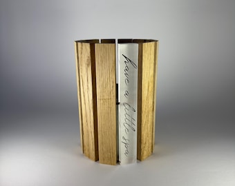 Personalized lantern made of wood and acrylic | Engraved tealight decoration | Handmade gift idea | Oak wood lantern customizable