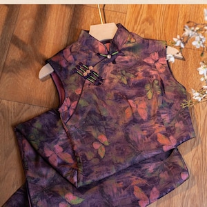 Moderne bloemencheongsam: lange qipao-galajurk