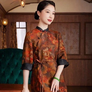 Height quality long Cheongsam Qipao Traditional Dress Modern Chinese Dress