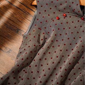 dress loafers brown Camel Color 1940s Polka Dots Ruffles Dress