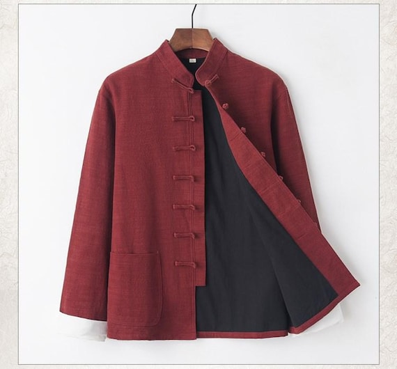 Linen Tang Jacket: Men's Chinese Cheongsam With Frog Buttons - Etsy