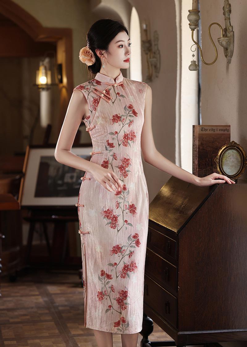 slim fit dress slacks Modern Chinese Qipao, Chinese Cheongsam, Green Qipao, Ball Gowns, Long Evening Dress, Mandarin Collar 2X main image 1