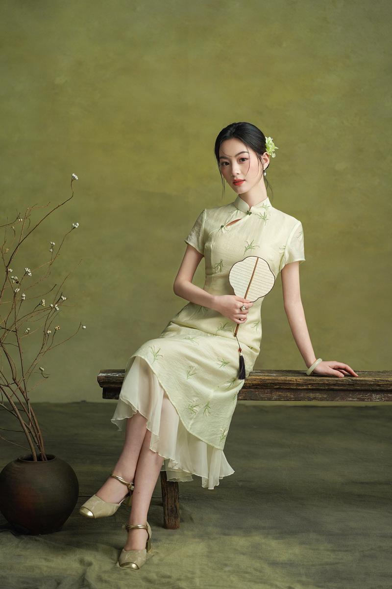 Green Chinese Dress - Etsy Green Chinese Dress - Etsy