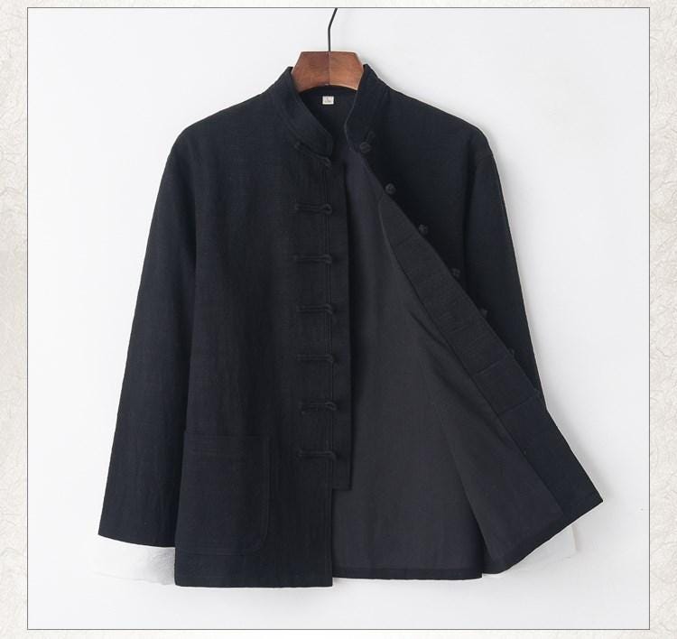 Linen Tang Jacket: Men's Chinese Cheongsam With Frog Buttons - Etsy