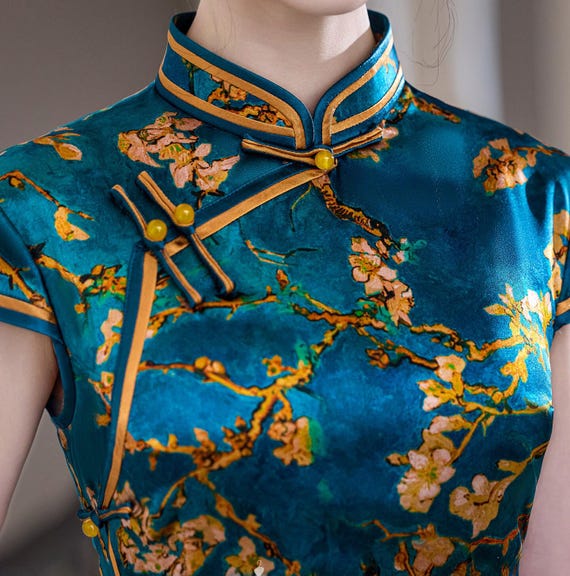 white christmas dresses Short Sleeve Floral Designs New Chinese Style Cheongsam Qipao Dress – Way  Of Oriental