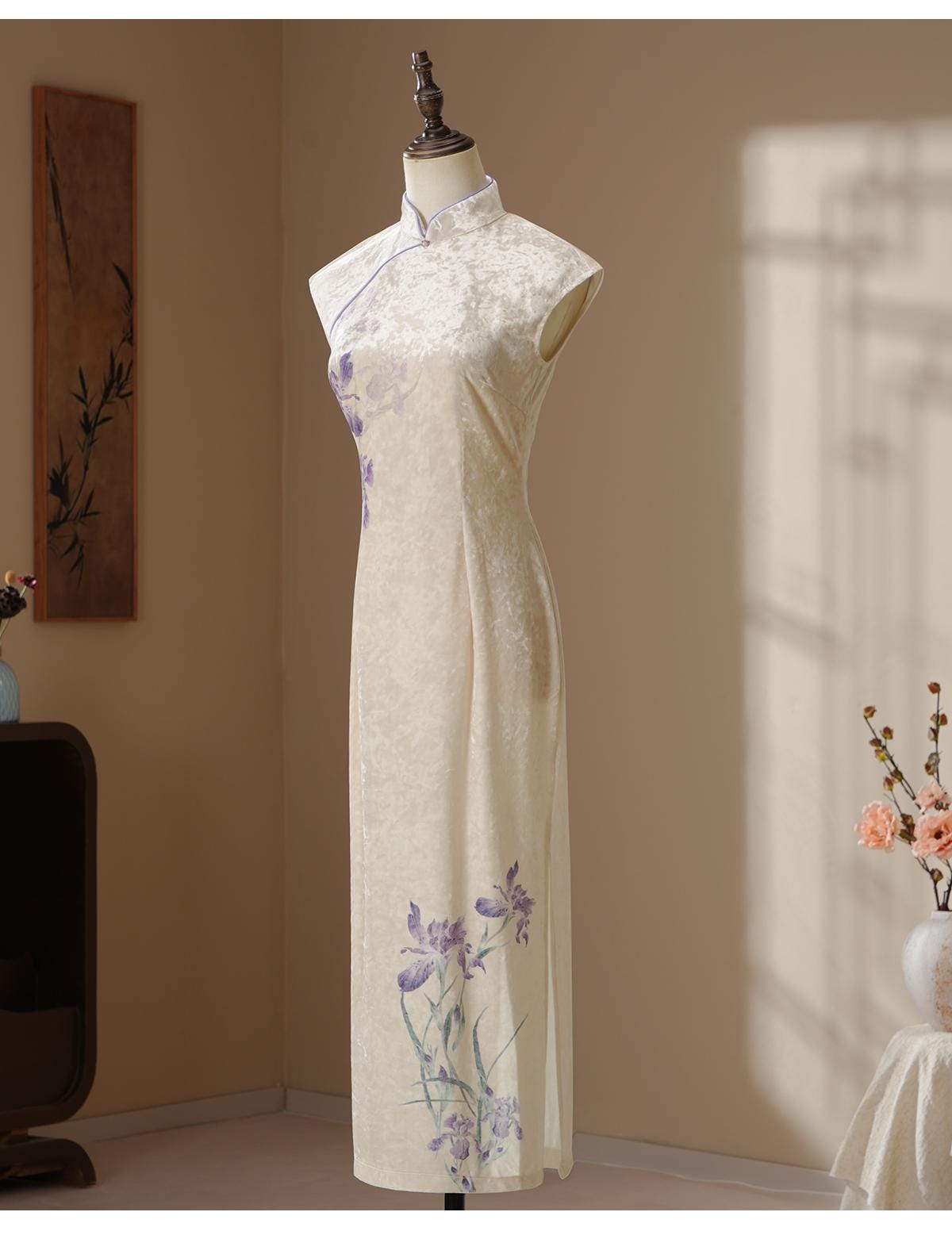 新品　セリザワ　Design Kimono Dress beige Beige mul chintz printed kimono dress