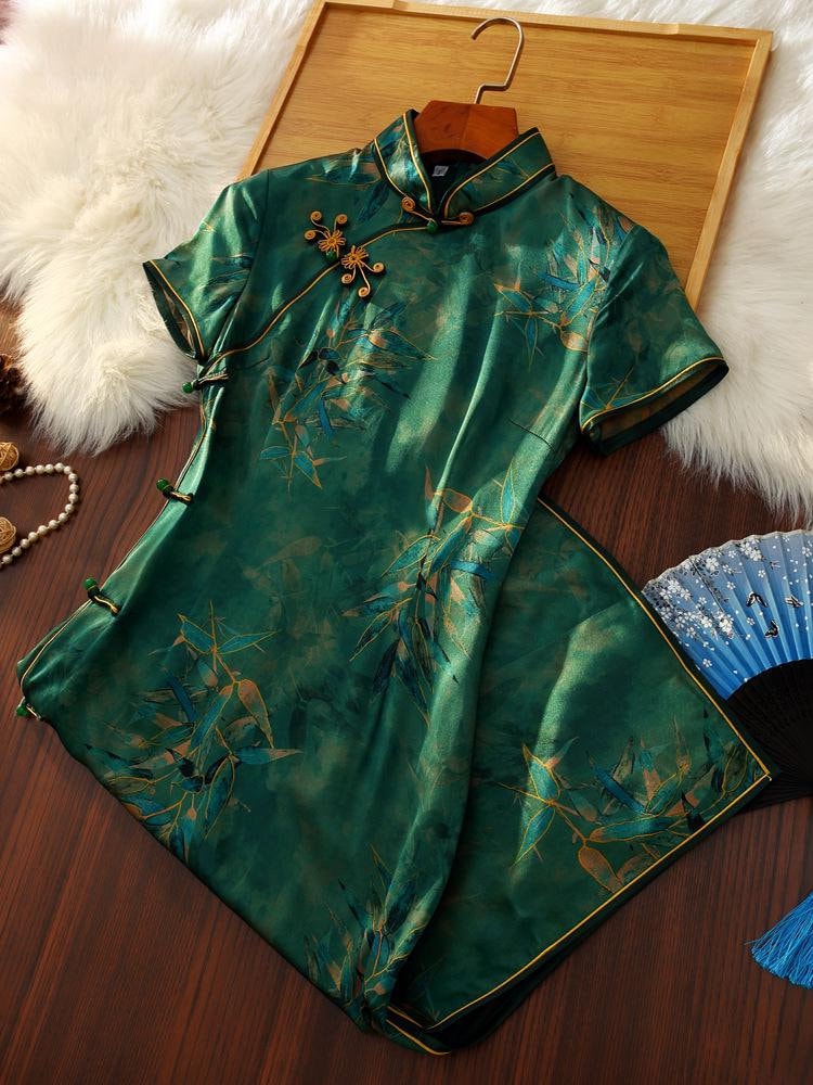 Green Short Qipao
