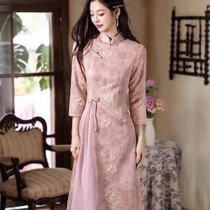 Pink Chinese Dress - Etsy Pink Chinese Dress - Etsy