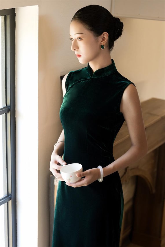 green velvet sleeveless dress 30s Gown & Jacket Set in Green Silk Velvet – Better Dresses Vintage main image 0