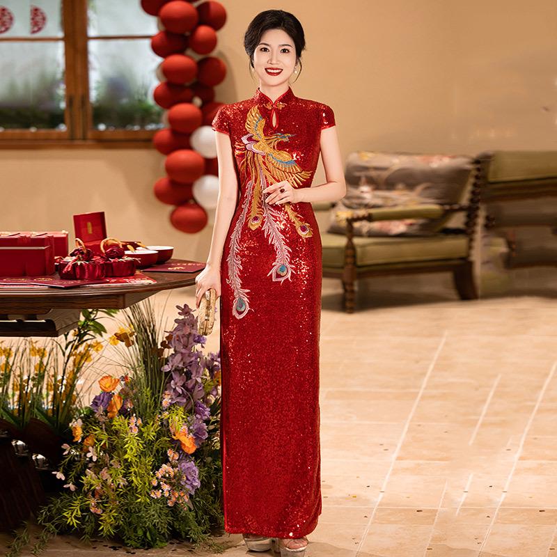 sachin and babi light blue dress Stylish Green Hanfu Qipao Dress for Women main image 1