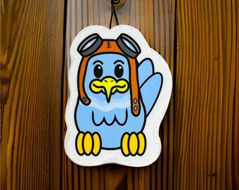 Vinylsticker postduif | Schattige vogel met veiligheidsbril, waterdicht